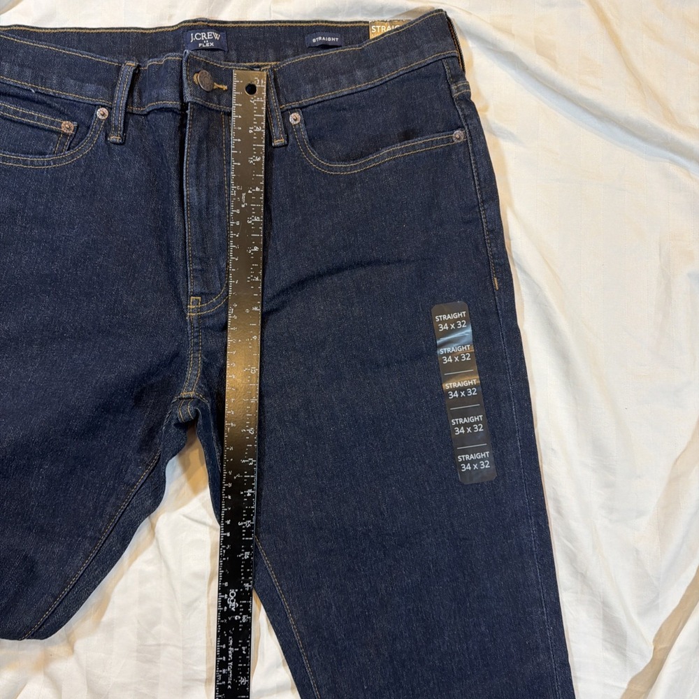$128 J.Crew Factory Men's Straight-fit Signature Flex Denim Jean W 34 L 32 AY518 - Picture 16 of 16